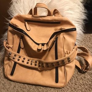 Roulens convertible backpack shoulder bag in Apricot gently pre-owned shape